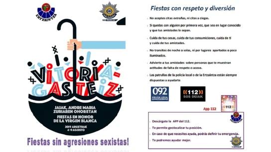 Folleto que repartirá la Ertzaintza sobre agresiones sexuales Folleto que repartirá la Ertzaintza sobre agresiones sexuales.