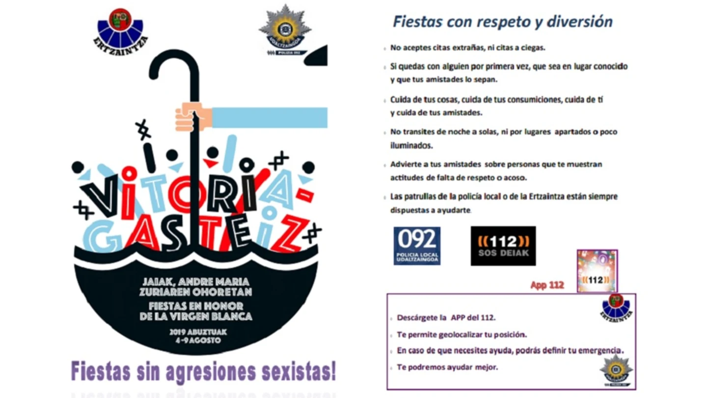 Folleto que repartirá la Ertzaintza sobre agresiones sexuales Folleto que repartirá la Ertzaintza sobre agresiones sexuales.