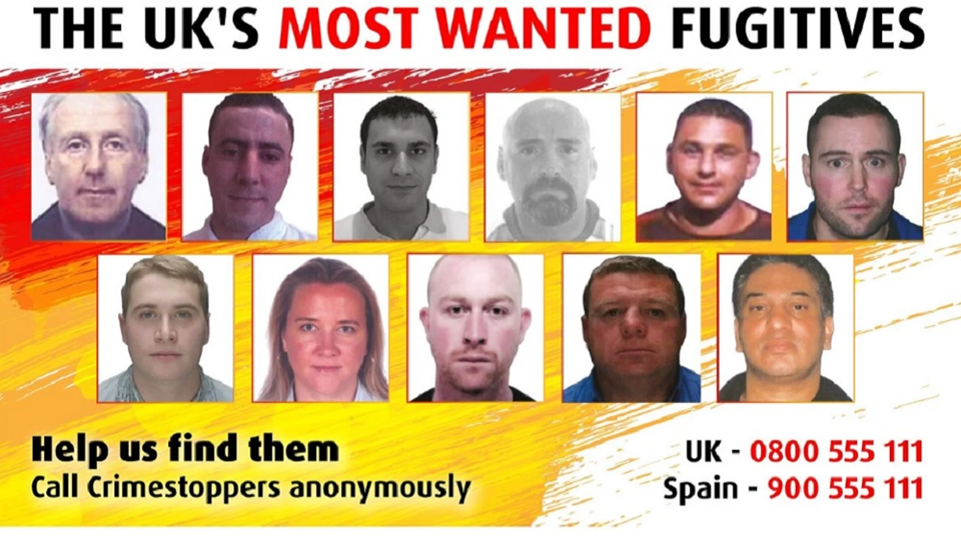 Las autoridades británicas piden encontrar a estos 11 criminales 