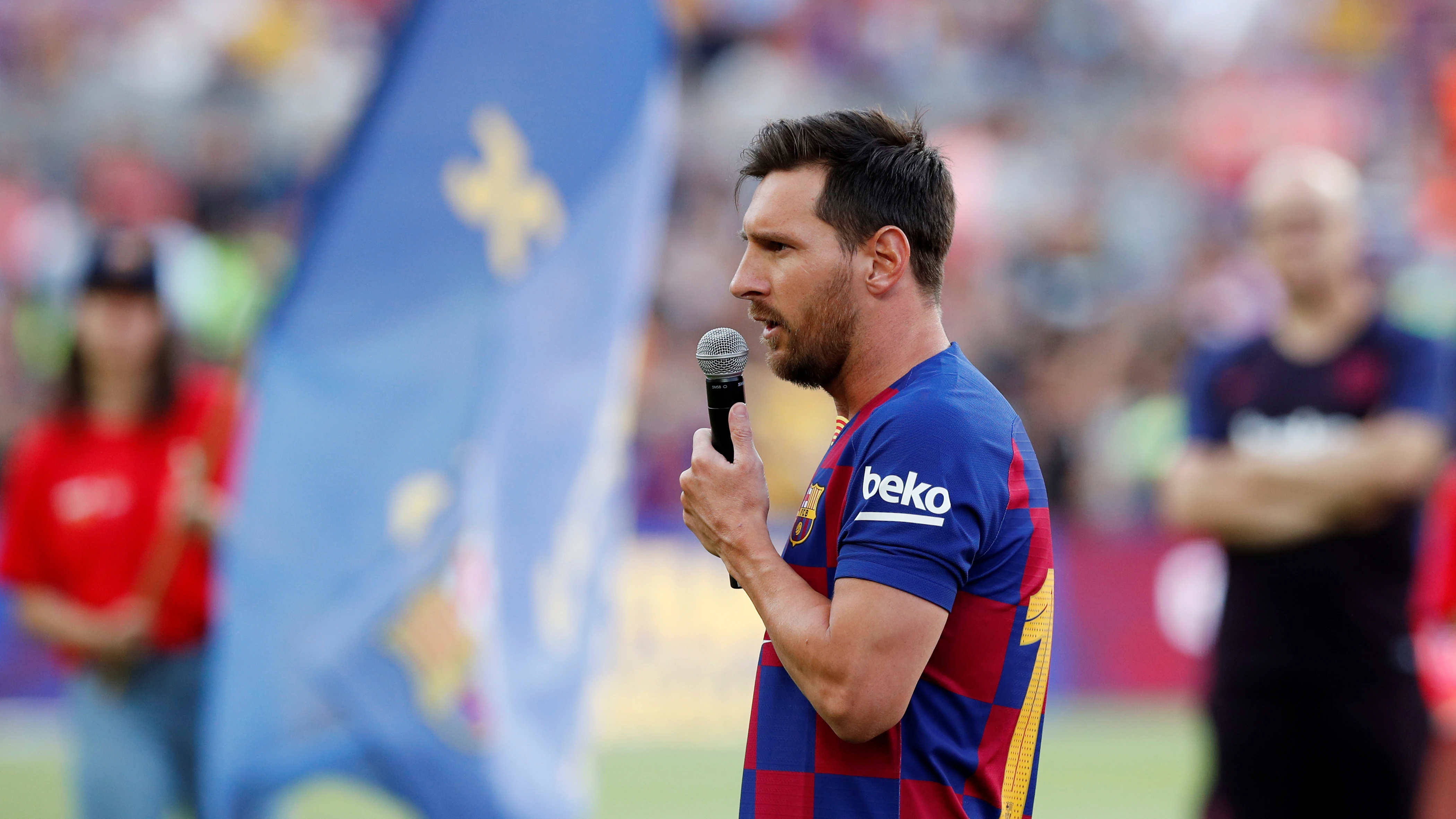 Messi, en su discurso a la afición del Barça