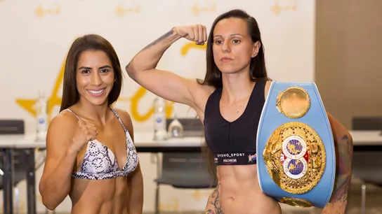 Yokasta Valle y Joana Pastrana, antes de su combate Yokasta Valle y Joana Pastrana, antes de su combate
