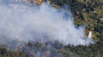 Extinción del incendio forestal en Segovia