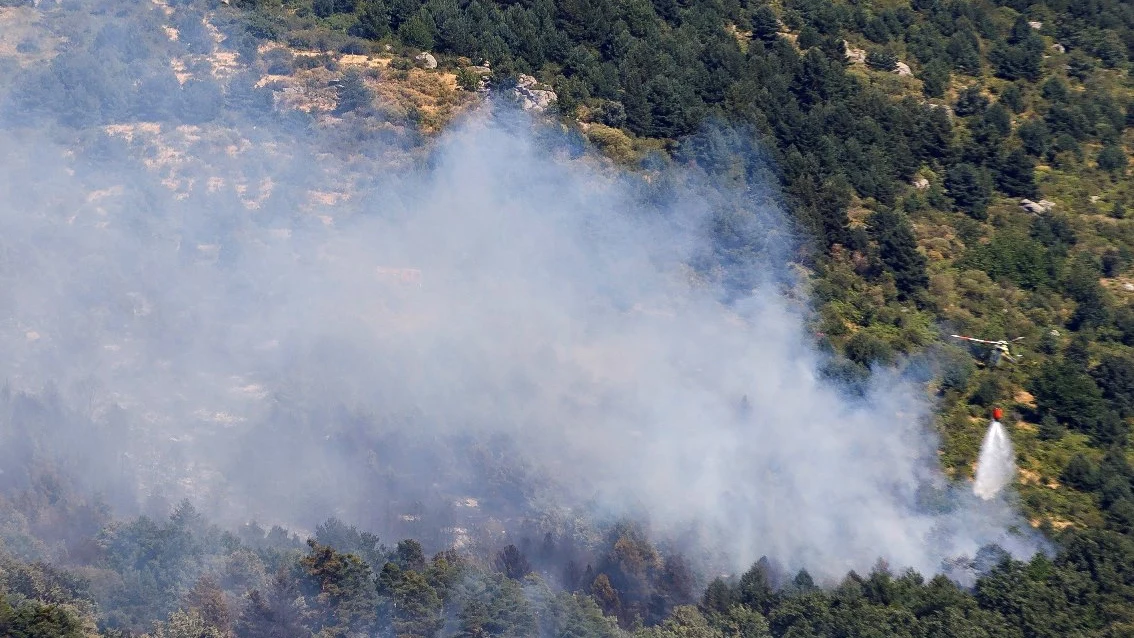 Extinción del incendio forestal en Segovia