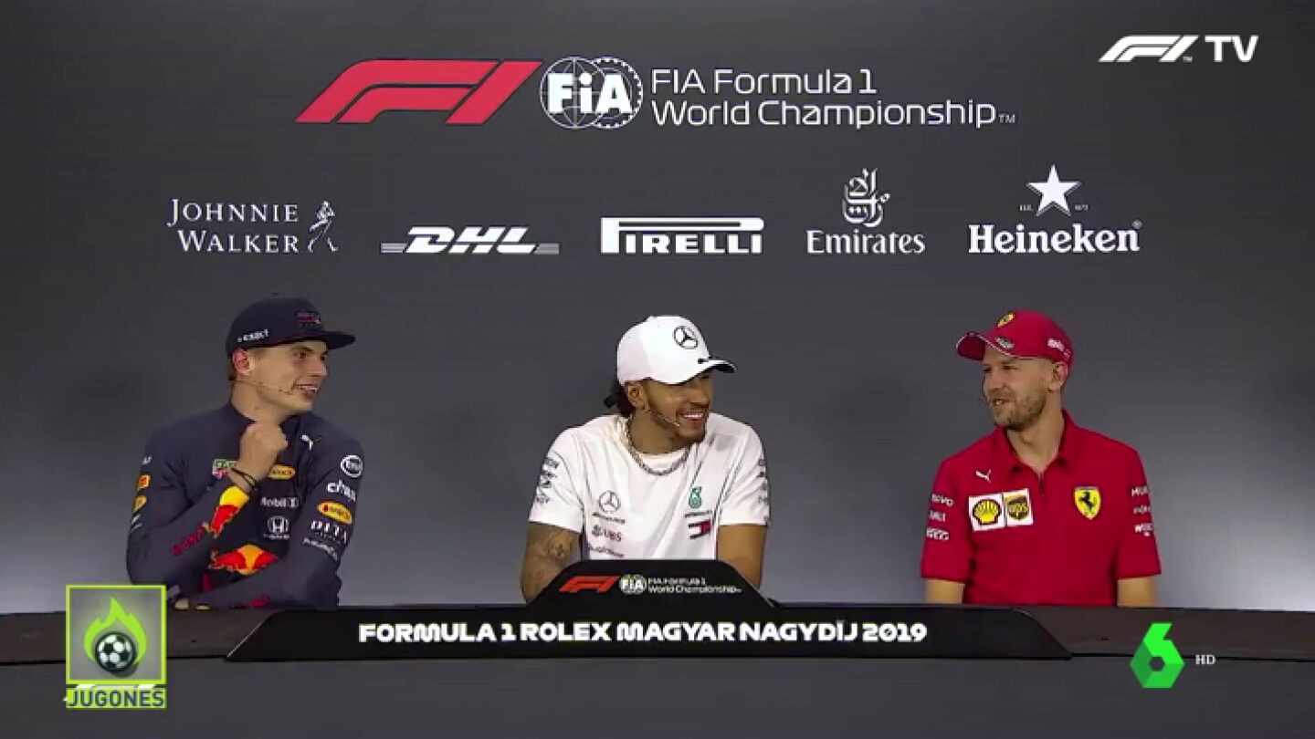 La conversaci&oacute;n de Hamilton, Vettel y Verstappen... con Fernando Alonso como protagonista: "Creo que nunca le he ca&iacute;do bien"