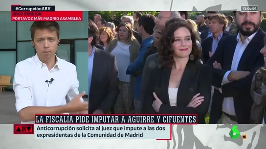 Íñigo Errejón: "Díaz Ayuso es nueva en el PP como lo fue Cifuentes, a la que Anticorrupción pide imputar" Íñigo Errejón: "Díaz Ayuso es nueva en el PP como lo fue Cifuentes, a la que Anticorrupción pide imputar"
