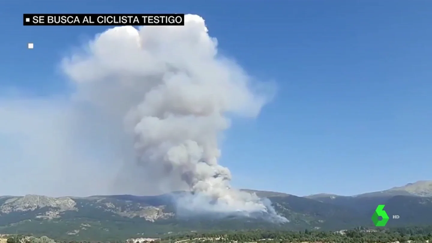 Buscan a un ciclista que pudo ver a un conductor arrojar fuego en la Sierra de Madrid Buscan a un ciclista que pudo ver a un conductor arrojar fuego en la Sierra de Madrid