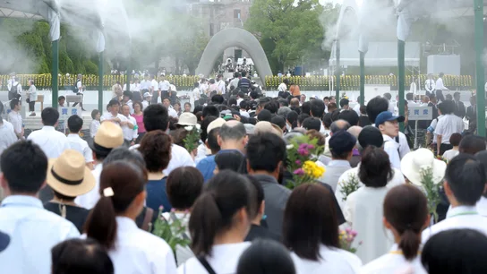 Ceremonia en el Parque Memorial de la Paz (Hiroshima) Hiroshima insta a los jóvenes a no olvidar en el 74 aniversario del bombardeo