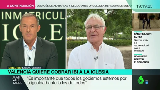 Valencia quiere cobrar el IBI a la Iglesia: "Es importante que estemos por la igualdad ante la ley de todos" Valencia quiere cobrar el IBI a la Iglesia: "Es importante que estemos por la igualdad ante la ley de todos"