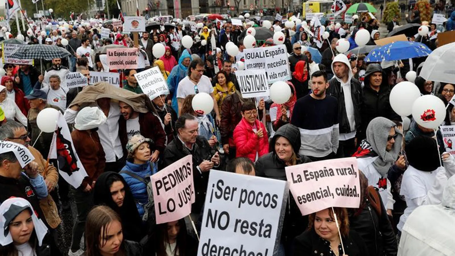 Manifestantes de toda España reivindican el valor de las zonas rurales