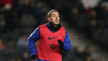 Kylian Hazard, antes de un partido en 2017