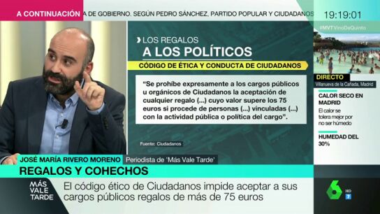 El c&oacute;digo &eacute;tico de Cs impide aceptar regalos de m&aacute;s de 75 euros: las botellas de vino que recibi&oacute; De Quinto cuestan m&aacute;s de 100 cada una