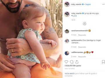 La publicación de Instagram en la que Ricky Martin ha mostrado a su hija Lucía. La publicación de Instagram en la que Ricky Martin ha mostrado a su hija Lucía.