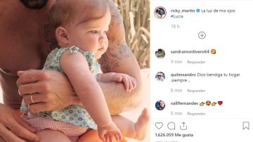La publicación de Instagram en la que Ricky Martin ha mostrado a su hija Lucía.