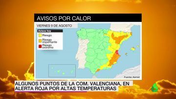 España, dividida por las temperaturas: calor extremo en el Mediterráneo y un frente de aire frío en el norte