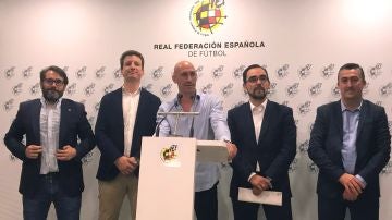 Luis Rubiales, en la comparecencia de la RFEF