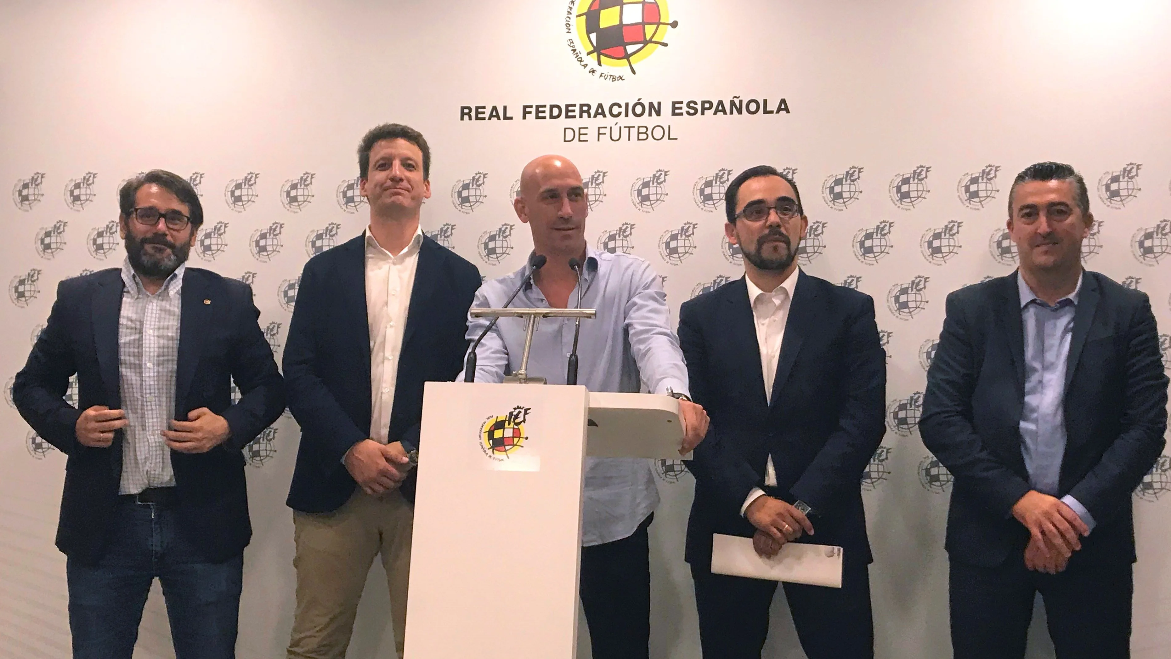 Luis Rubiales, en la comparecencia de la RFEF