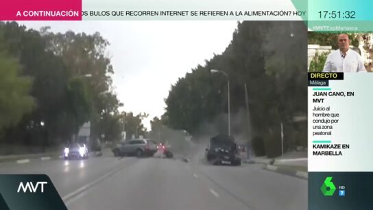 Accidente de un coche en su huida de un atropello masivo en Puerto Ban&uacute;s.