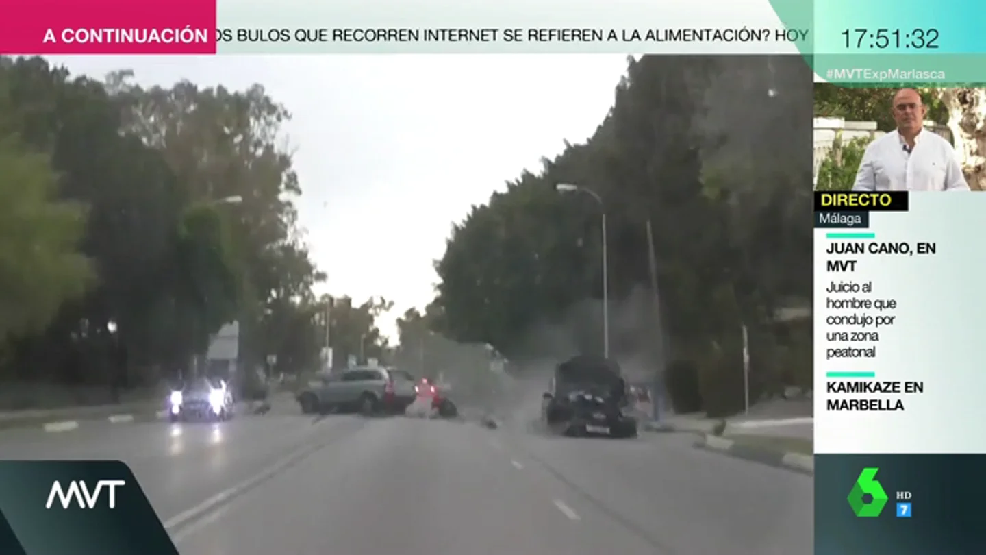 Accidente de un coche en su huida de un atropello masivo en Puerto Banús Accidente de un coche en su huida de un atropello masivo en Puerto Banús.