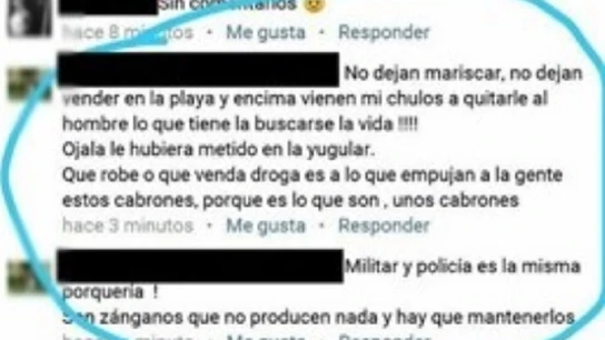 Comentario en Facebook contra el policía apuñalado en Punta Umbría Comentario en Facebook contra el policía apuñalado en Punta Umbría.