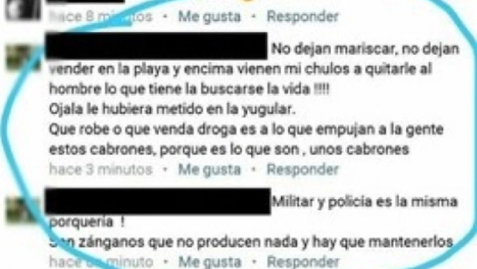 Comentario en Facebook contra el policía apuñalado en Punta Umbría.