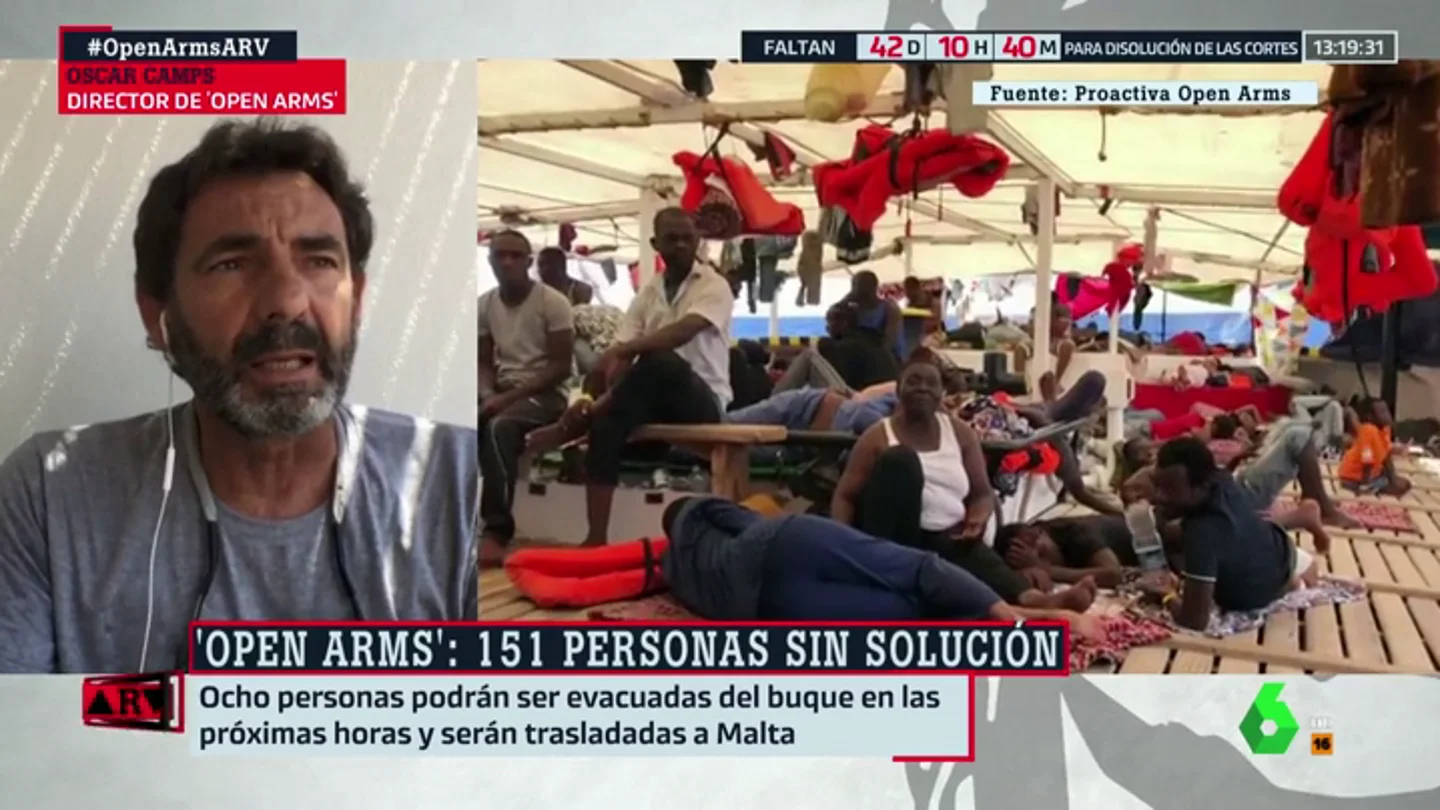 Óscar Camps alerta sobre la situación de "calma tensa" que se vive en el Open Arms: "Abundan las peleas en el barco" Óscar Camps alerta sobre la situación de "calma tensa" que se vive en el Open Arms: "Abundan las peleas en el barco"