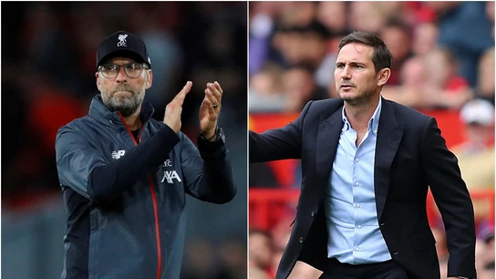 Klopp y Lampard, entrenadores de Liverpool y Chelsea Klopp y Lampard, entrenadores de Liverpool y Chelsea