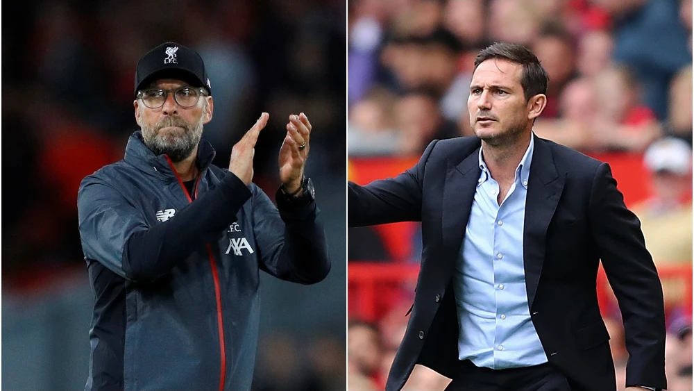 Klopp y Lampard, entrenadores de Liverpool y Chelsea