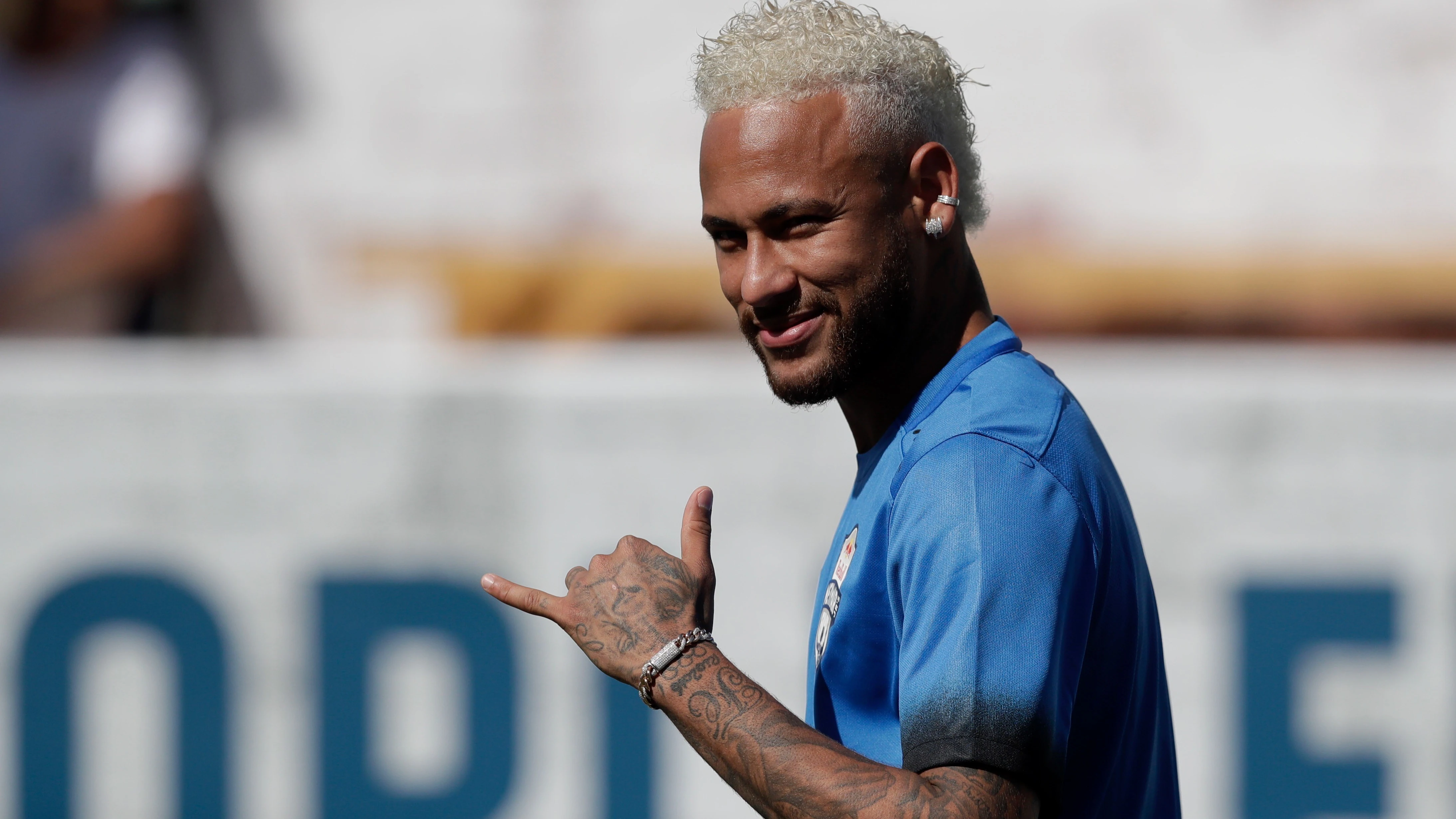 Neymar, durante un entrenamiento