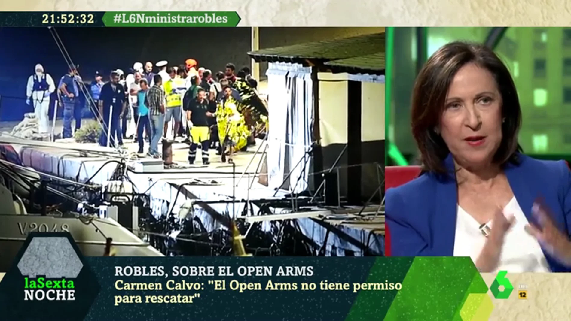 Margarita Robles, sobre la crisis del Open Arms: "Cuando la situación se hizo insostenible, mandamos al buque Audaz"