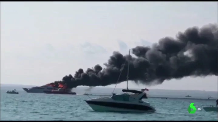 Incendio en un yate de lujo en Mallorca