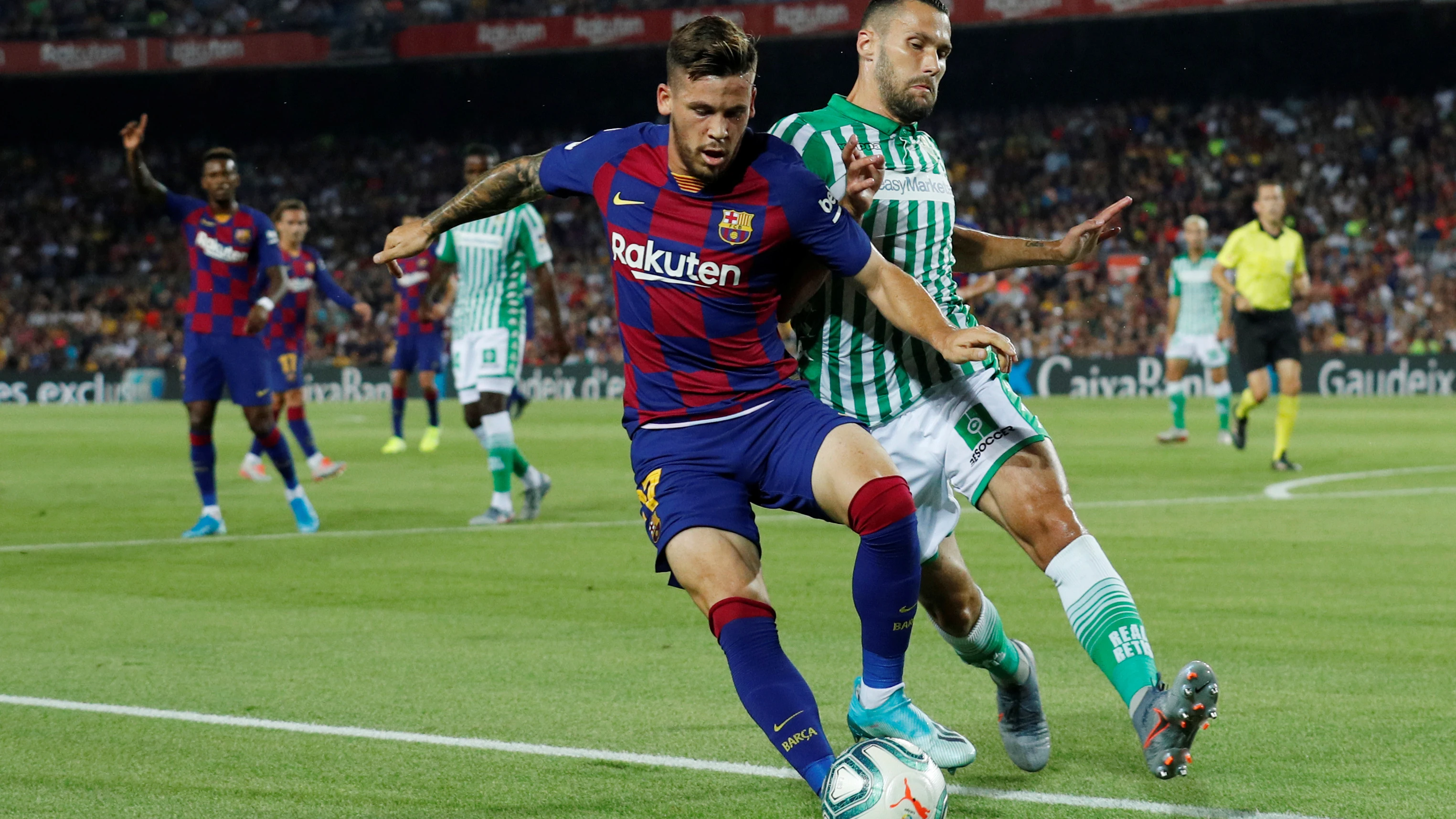 Momento del partido entre Barcelona y Betis