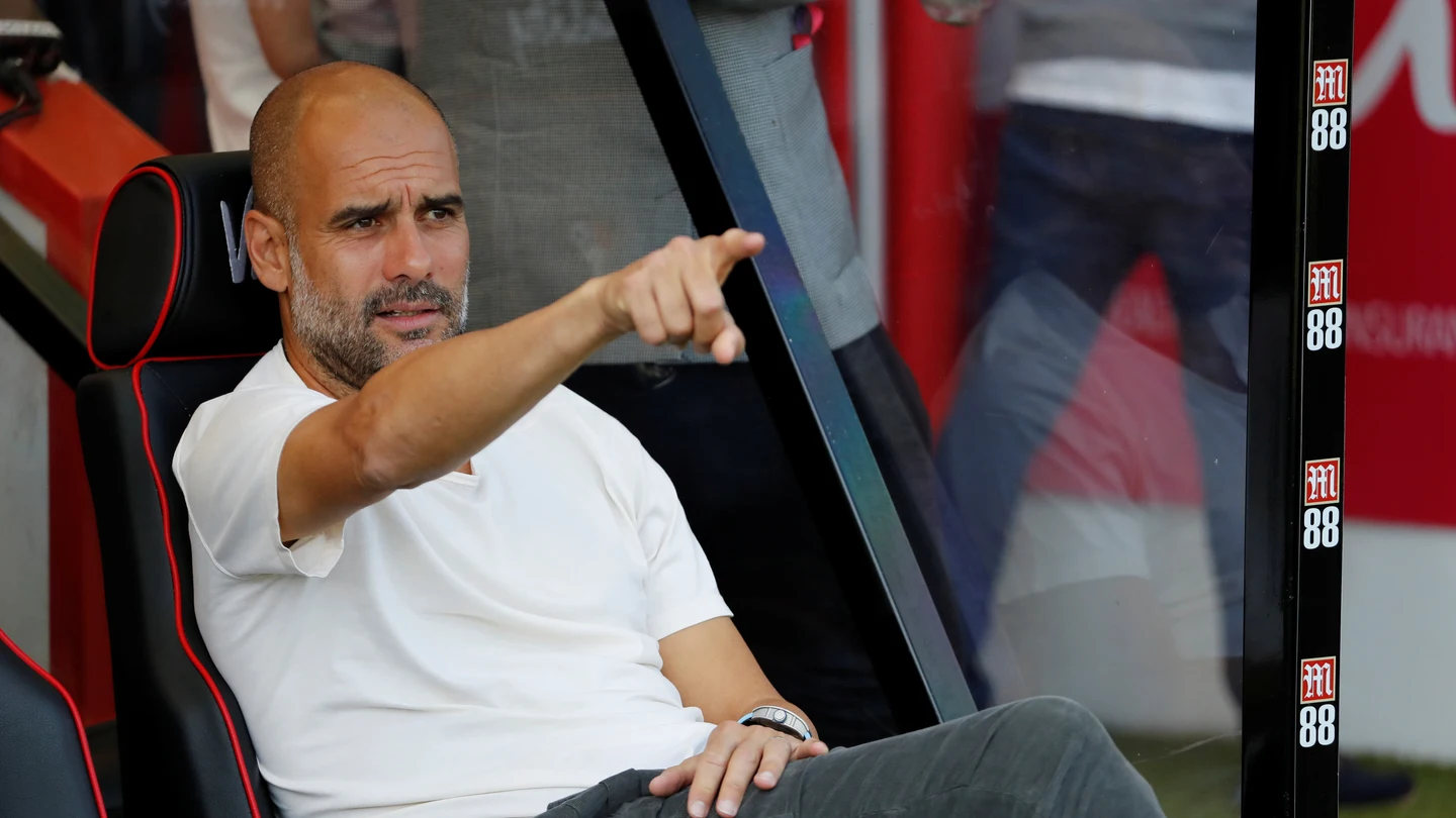 Guardiola, durante el partido contra el Bournemouth Guardiola, durante el partido contra el Bournemouth