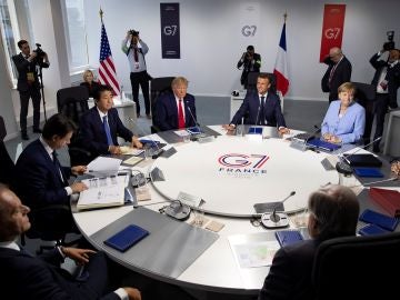 Reunión de los líderes de los países del G-7 durante la cumbre en Biarritz Reunión de los líderes de los países del G-7 durante la cumbre en Biarritz