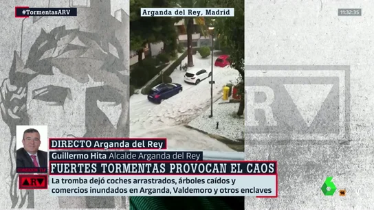 El alcalde de Arganda, tras el caos provocado por las tormentas: "Hay que luchar contra el cambio climático" El alcalde de Arganda, tras el caos provocado por las tormentas: "Hay que luchar contra el cambio climático"