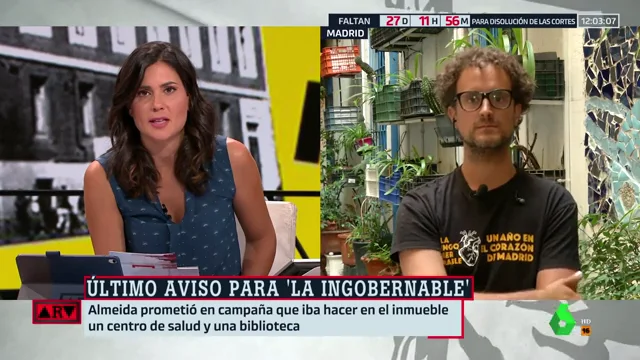 Álvaro Briales, portavoz de 'La Ingobernable': "No nos vamos a ir porque nuestra actividad es legítima" Álvaro Briales, portavoz de 'La Ingobernable': "No nos vamos a ir porque nuestra actividad es legítima"