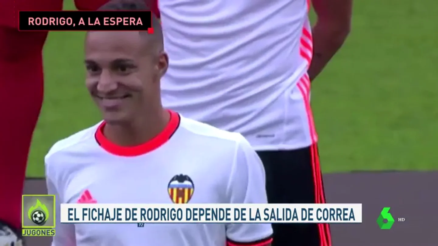 Rodrigo, bloqueado por Correa Rodrigo, bloqueado por Correa