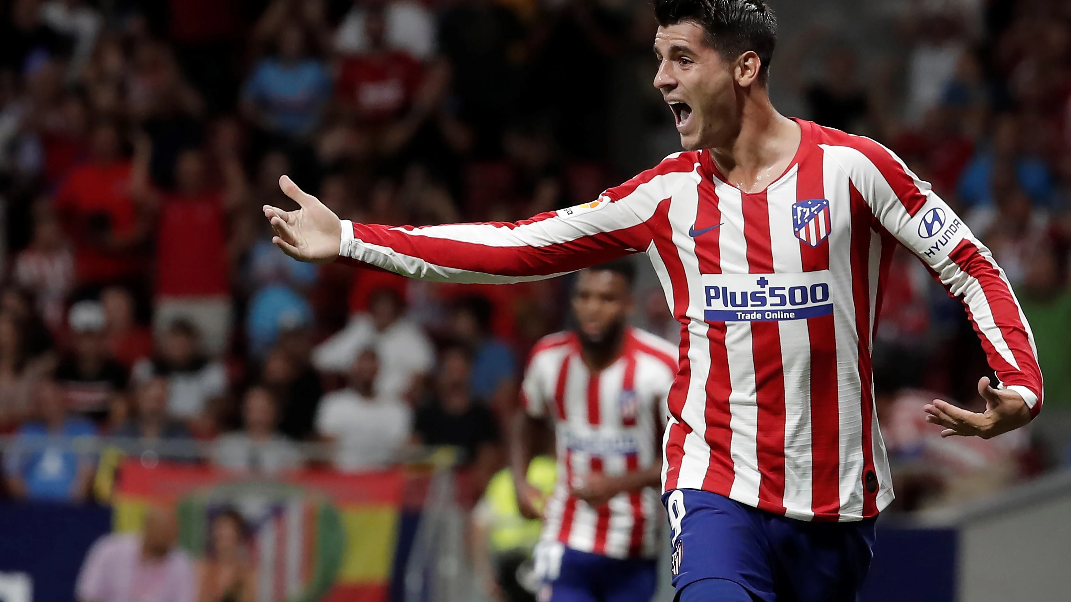 Álvaro Morata, en un partido con el Atlético de Madrid