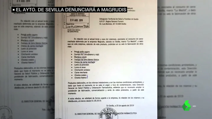 La Junta sabía que Magrudis vendía chorizos pero no los incluyó en la alerta hasta ocho días después