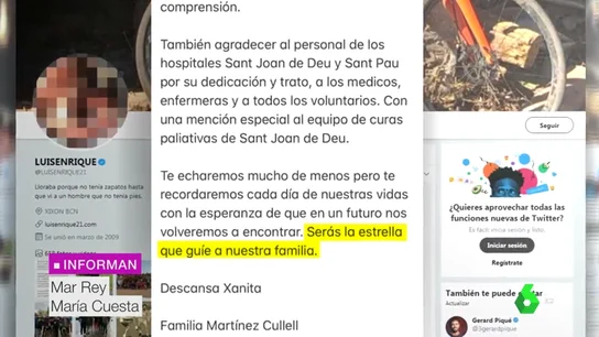 El emotivo adiós de Luis Enrique a su hija Xana: "Serás la estrella que guíe a nuestra familia" El emotivo adiós de Luis Enrique a su hija Xana: "Serás la estrella que guíe a nuestra familia"