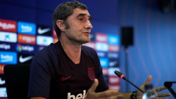 Ernesto Valverde, en rueda de prensa