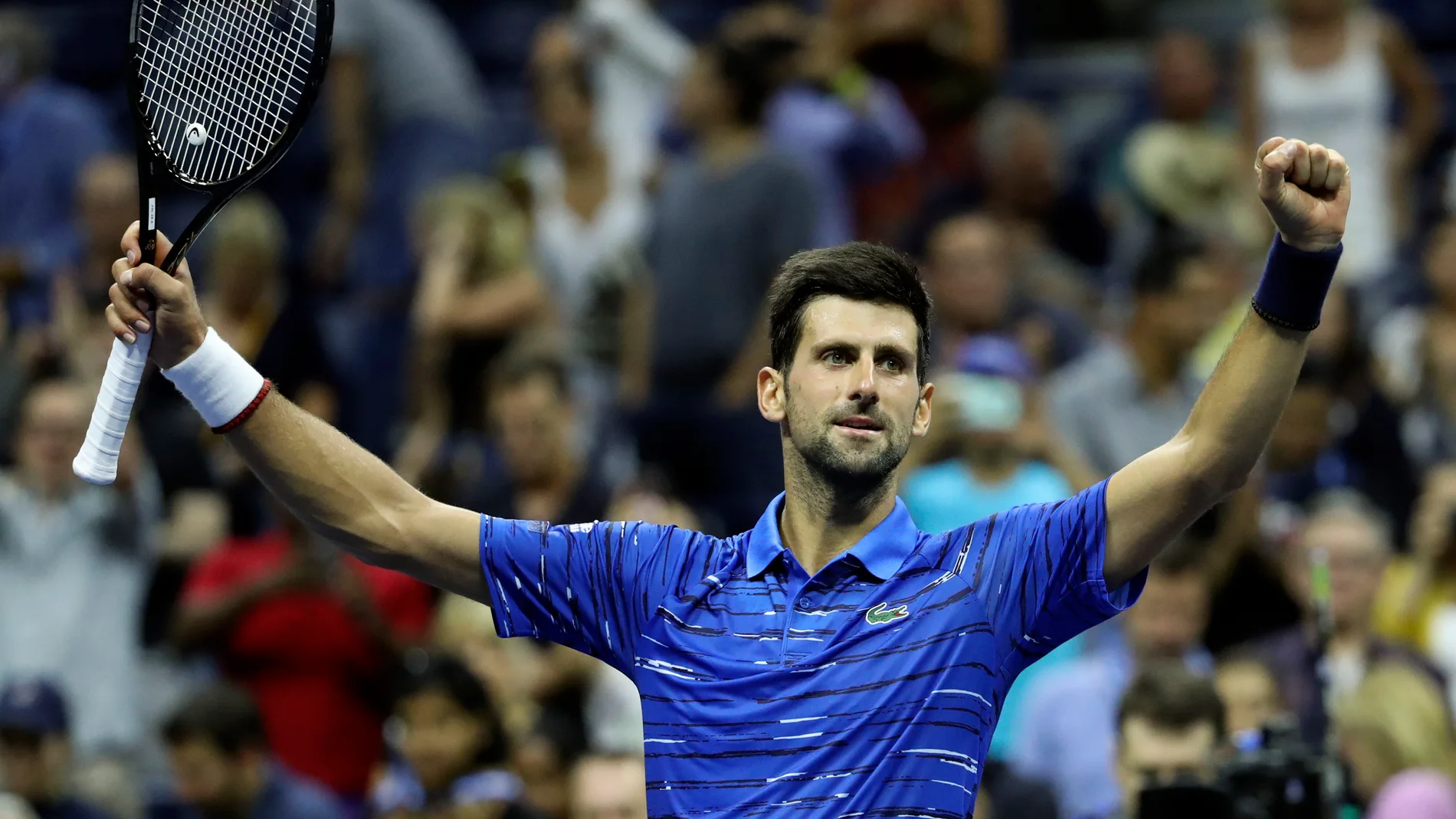 Novak Djokovic celebra su victoria frente a Denis Kudla
