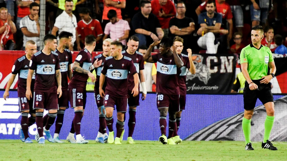 El Celta celebra un gol