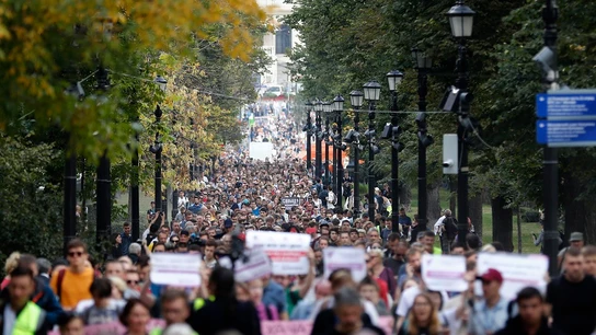 Protesta no autorizada en el centro de Moscú, Rusia Protesta no autorizada en el centro de Moscú, Rusia.
