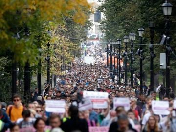 Protesta no autorizada en el centro de Moscú, Rusia Protesta no autorizada en el centro de Moscú, Rusia