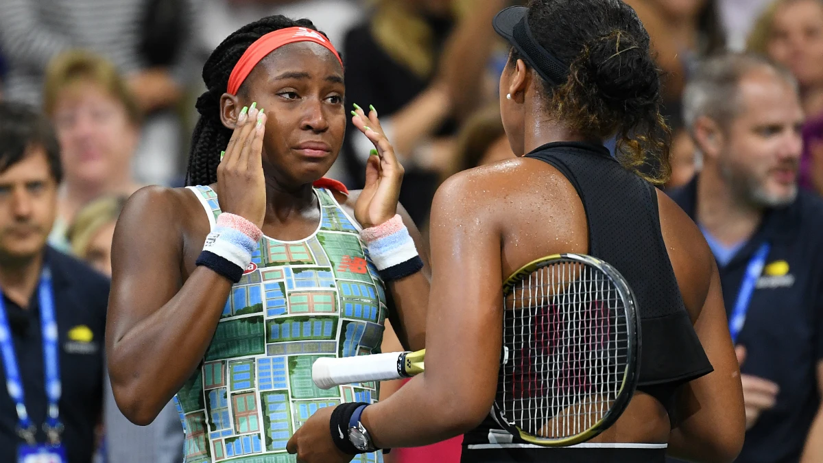 Coco Gauff, con Naomi Osaka