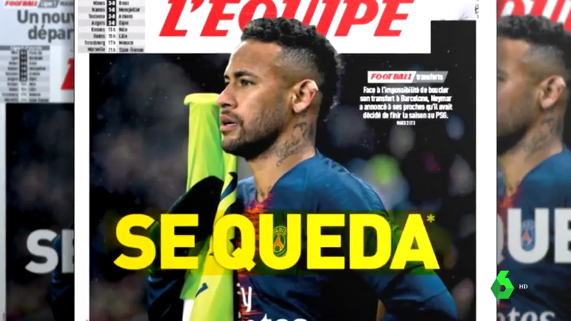 Neymar le comunica al PSG que se quedará en París al menos un año más, según 'L'Equipe'