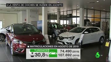 La venta de coches se hunde en agosto