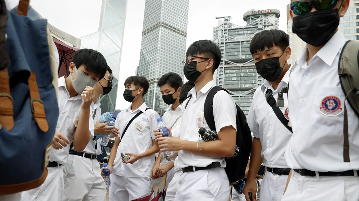 Huelga estudiantil el primer día de curso como apoyo a las protestas en Hong Kong Huelga estudiantil el primer día de curso como apoyo a las protestas en Hong Kong