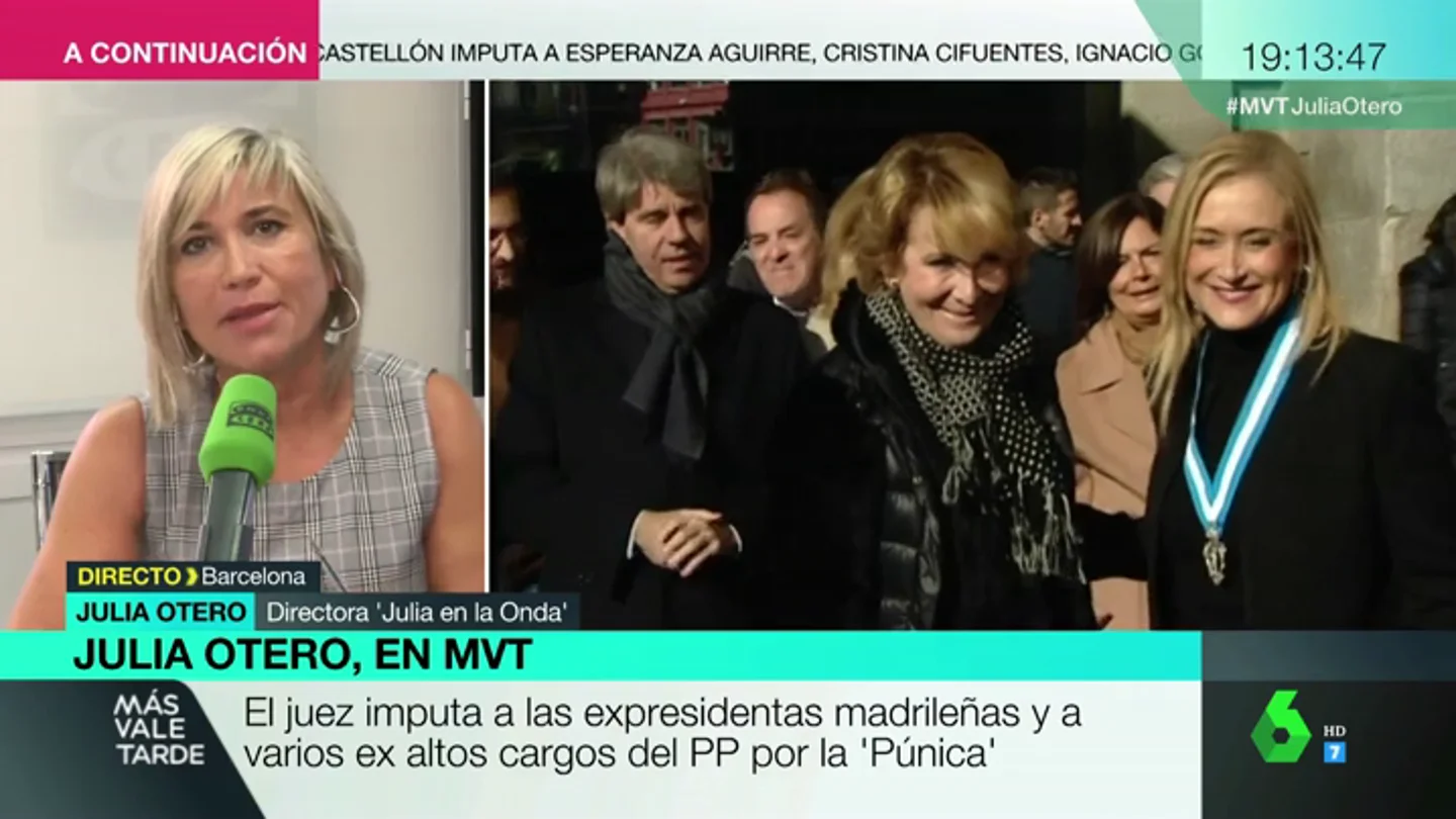 Julia Otero, sobre la imputación de Aguirre y Cifuentes: "Ayuso nada puede temer porque parece que tiene el apoyo incondicional de Ciudadanos" Julia Otero, sobre la imputación de Aguirre y Cifuentes: "Ayuso nada puede temer porque parece que tiene el apoyo incondicional de Ciudadanos"