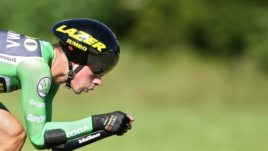 Roglic, durante la contrarreloj individual de la Vuelta Roglic, durante la contrarreloj individual de la Vuelta